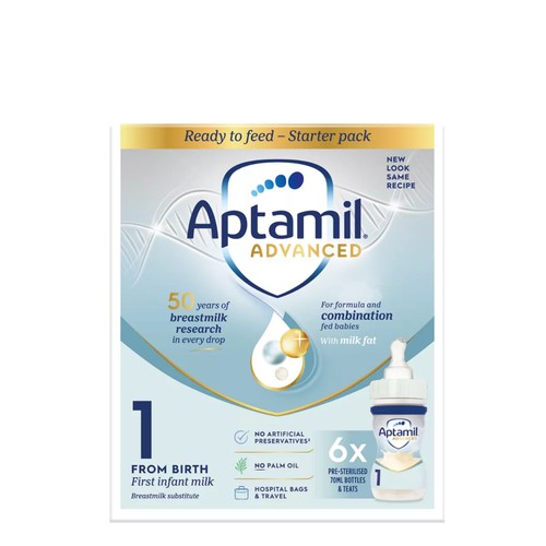 Aptamil Advanced 1 First Formula Baby Milk Liquid Starter Pack from Birth  thumbnail 2