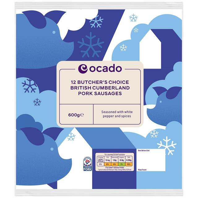 Ocado 12 Butcher's Choice British Cumberland Pork Sausages thumbnail 2