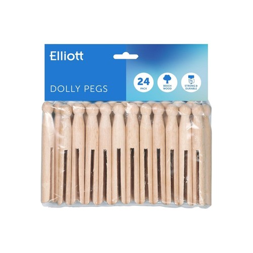 Elliotts Beech Wood Dolly Pegs