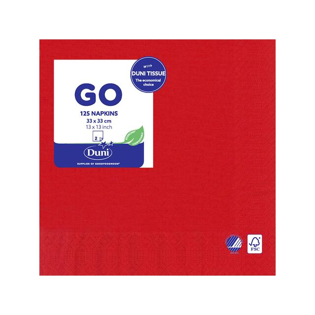 Red Compostable 2 Ply Paper Napkins thumbnail 2