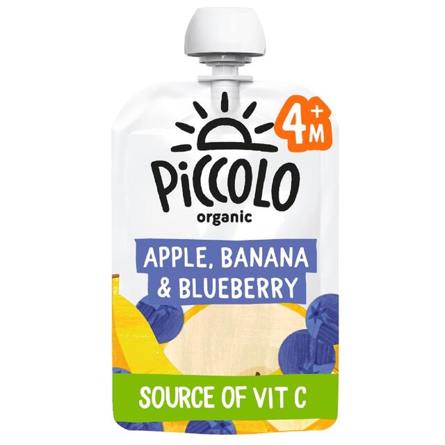 Piccolo Apple Banana & Blueberry Organic Pouch 4mths+