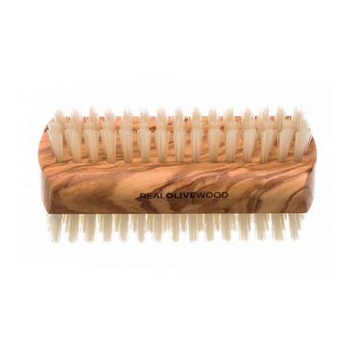 Hydrea London Luxe Olive Wood Nail Brush with Firm Pure Bristle, Large Size thumbnail 2
