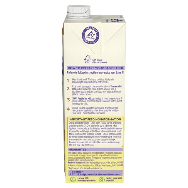 SMA Pro 1 First Infant Milk Ready to Use, From Birth thumbnail 8