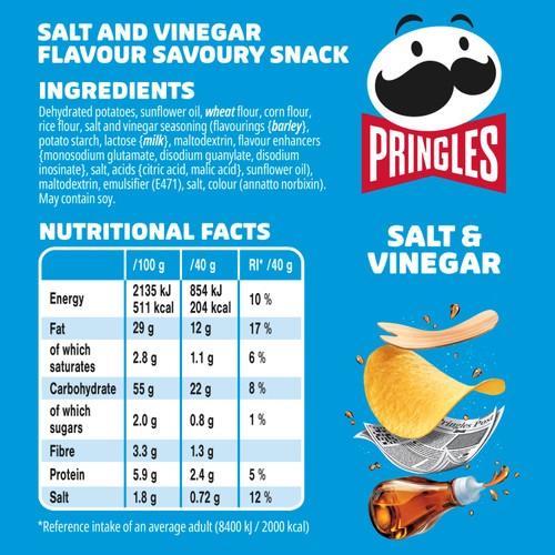 Pringles Salt & Vinegar Crisps Can thumbnail 5