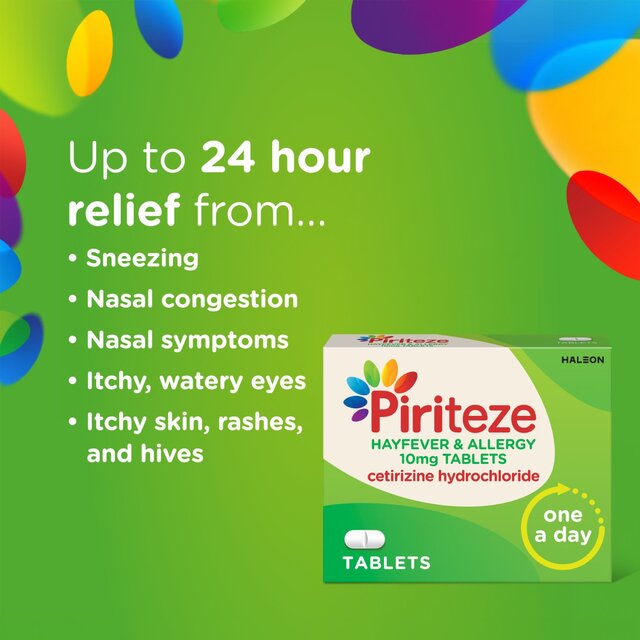 Piriteze Hayfever & Allergy Relief Antihistamine Cetirizine Tablets thumbnail 10