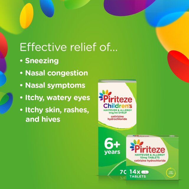 Piriteze Hayfever & Allergy Relief Antihistamine Cetirizine Tablets thumbnail 5