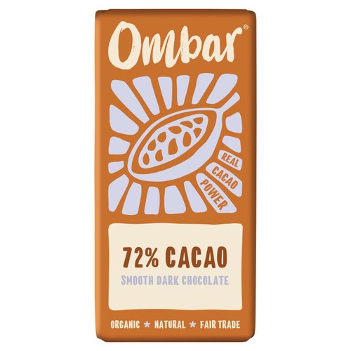Ombar 72% Cacao Organic Vegan Fair Trade Dark Chocolate