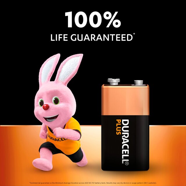 Duracell Plus 100% 9V Alkaline Batteries thumbnail 4