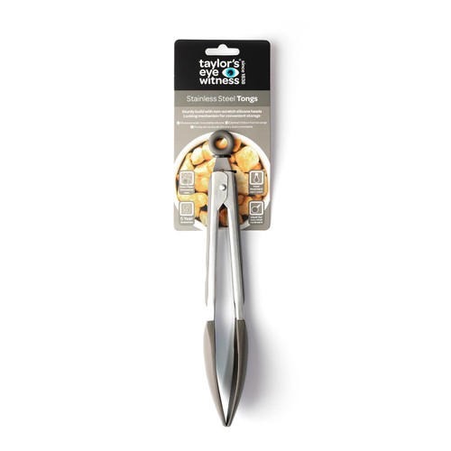 Stainless Steel Tongs 23cm, Grey thumbnail 2