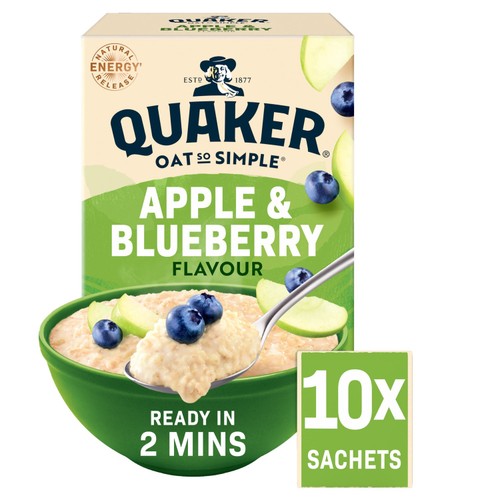 Quaker Oat So Simple Apple & Blueberry Porridge Sachets Cereal
