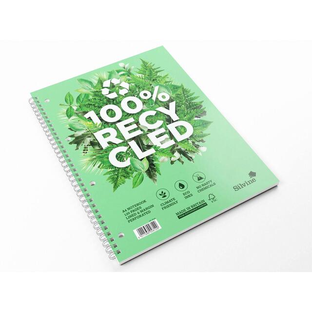 Silvine A4 Twin Wire Recycled Notebook
