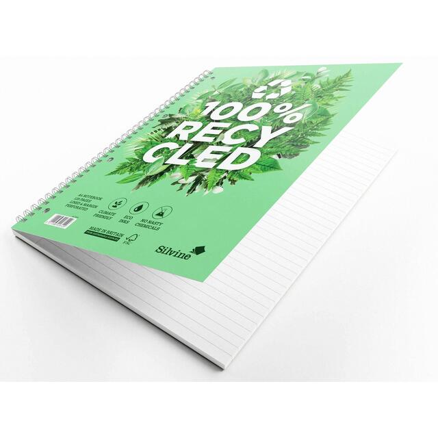 Silvine A4 Twin Wire Recycled Notebook thumbnail 3