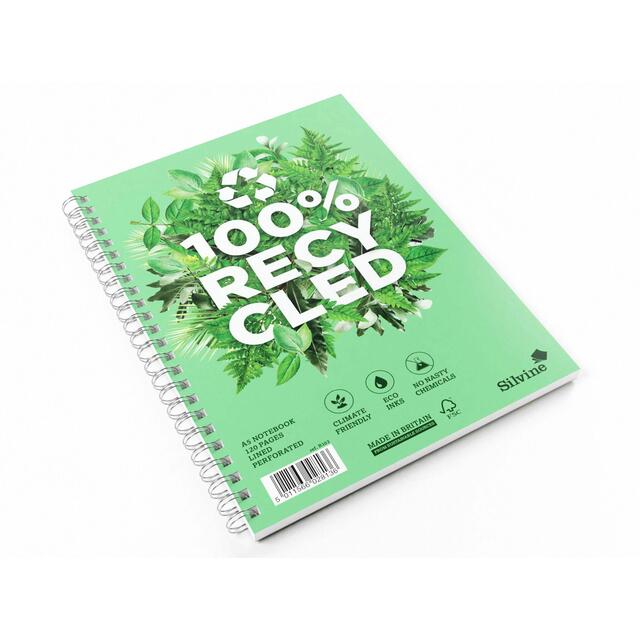 Silvine A5 Twin Wire Recycled Notebook thumbnail 2