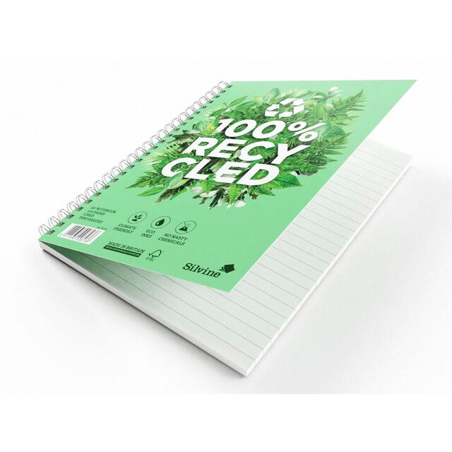 Silvine A5 Twin Wire Recycled Notebook thumbnail 3