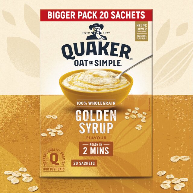 Quaker Oat So Simple Family Pack Golden Syrup Porridge Sachets Cereal thumbnail 3