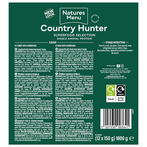 Natures Menu Country Hunter Superfood Selection Wet Dog Food Pouches thumbnail 5
