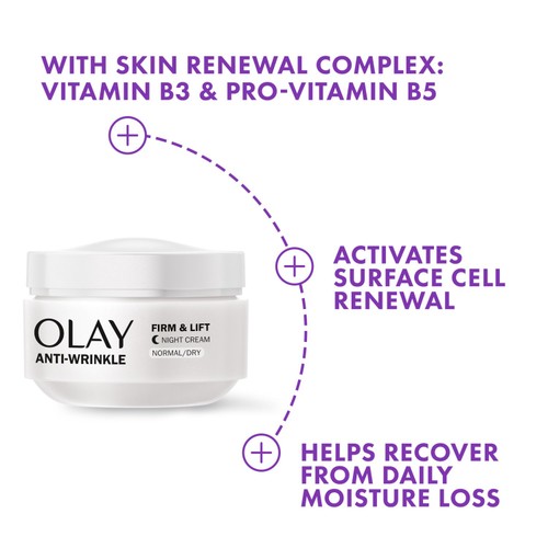 Olay Anti-Wrinkle Firm & Lift Moisturiser Night Cream thumbnail 4
