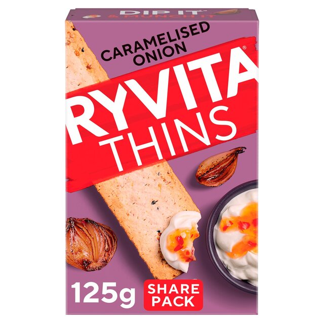 Ryvita Thins Caramelised Onion Flatbread Crackers
