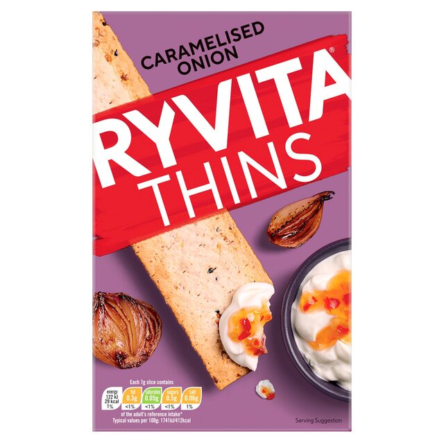 Ryvita Thins Caramelised Onion Flatbread Crackers thumbnail 2