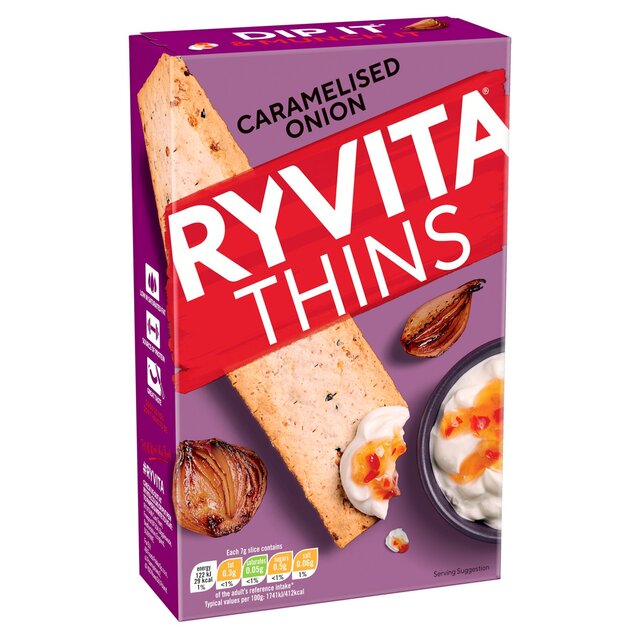 Ryvita Thins Caramelised Onion Flatbread Crackers thumbnail 3