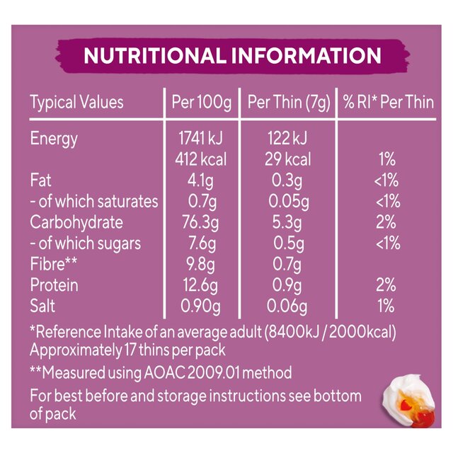 Ryvita Thins Caramelised Onion Flatbread Crackers thumbnail 4