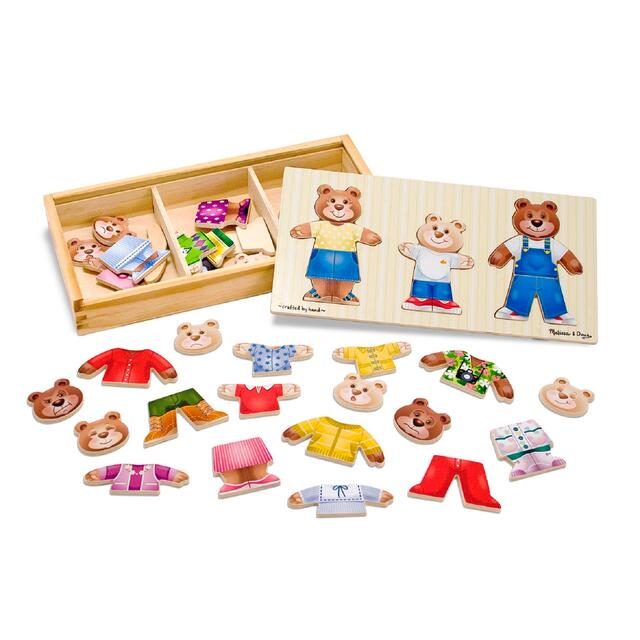 Melissa & Doug Wooden Bear Family Dress-Up Puzzle, 3yrs+ thumbnail 2