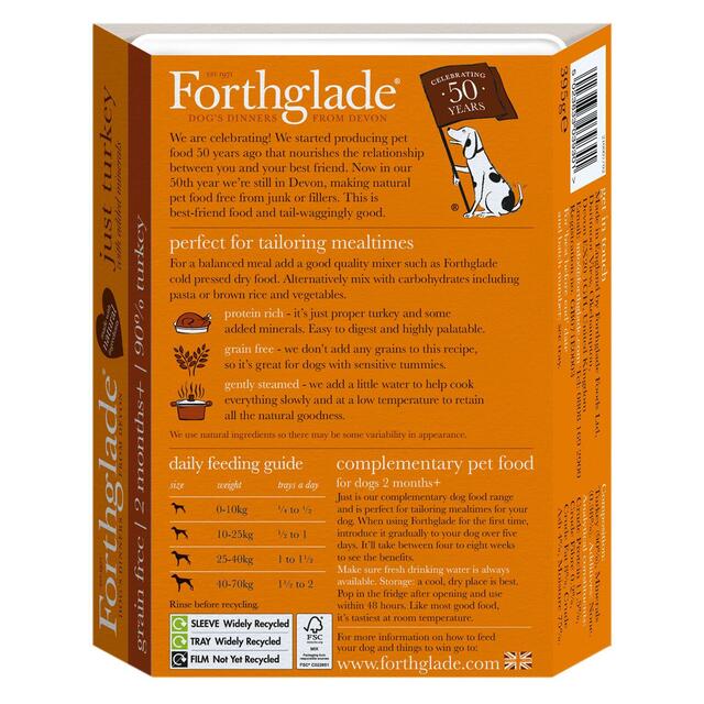 Forthglade Just Turkey Grain Free Wet Dog Food thumbnail 3