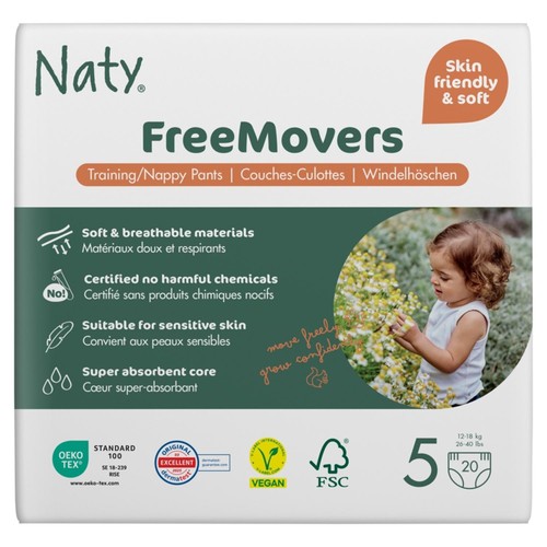 Naty FreeMovers Nappy Pull on Pants Size 5 (12-18kg) thumbnail 2