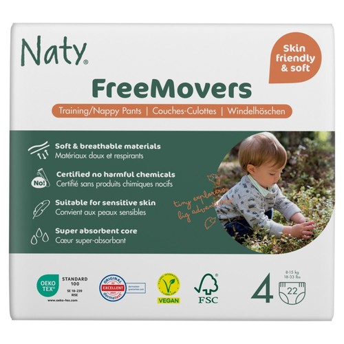 Naty FreeMovers Nappy Pull on Pants Size 4 (8-15kg) thumbnail 2
