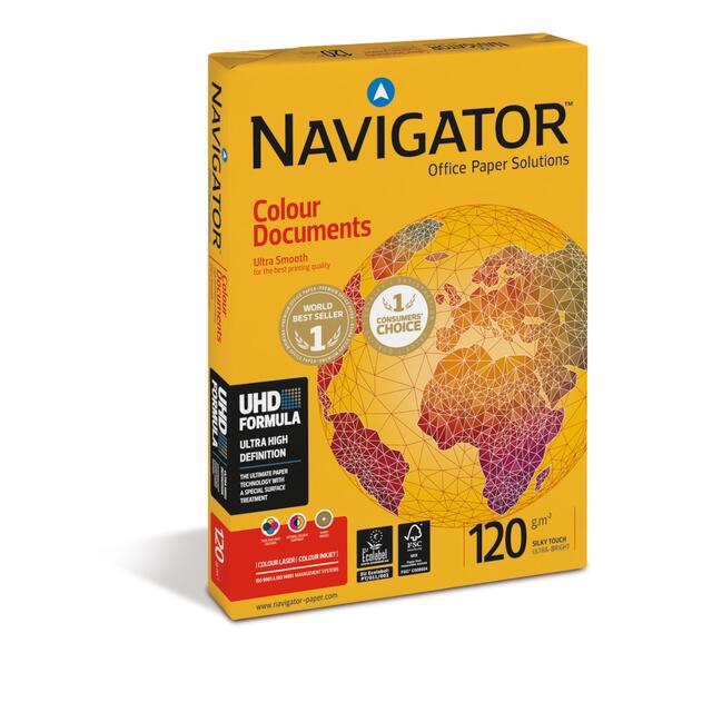 Navigator Colour Documents A4 White Paper 250 120GSM, 250 Sheets