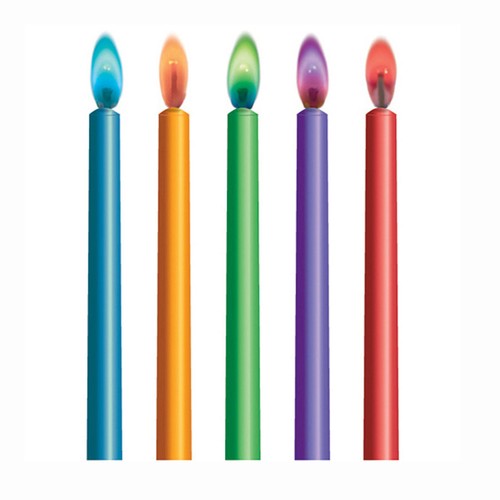  Colour Flame Birthday Candles With Holders thumbnail 2