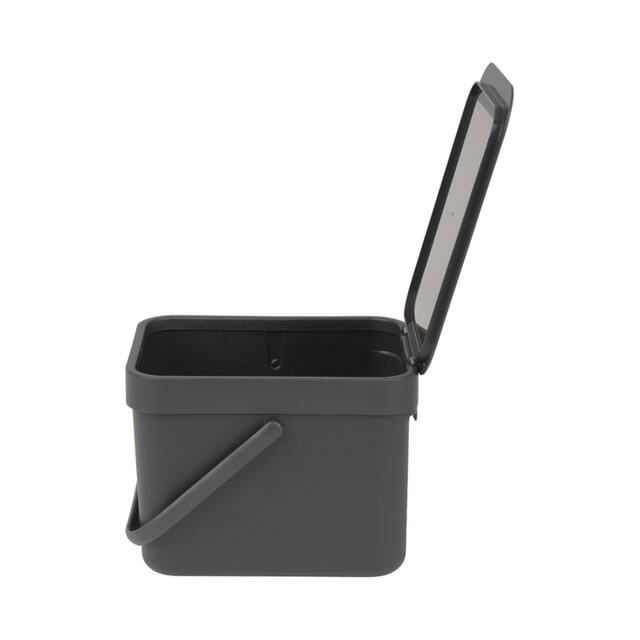 Brabantia 6 Litre Grey Sort & Go Waste Bin thumbnail 3