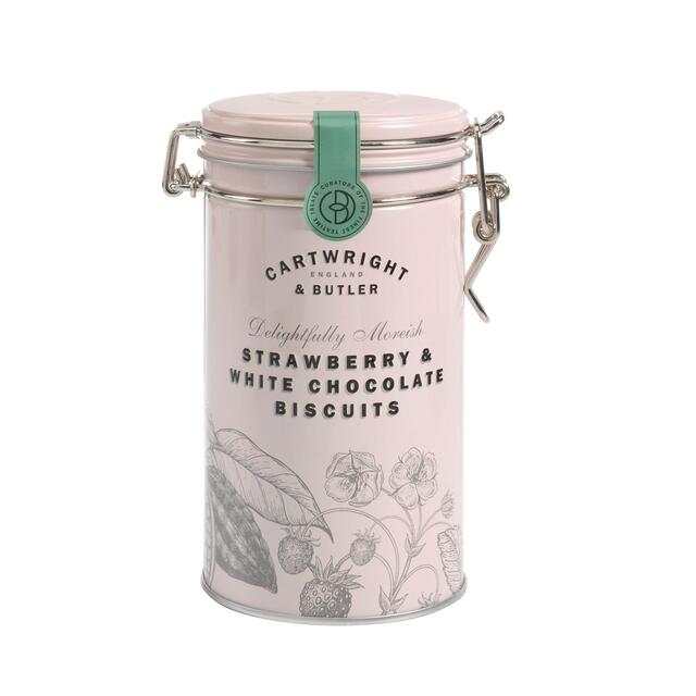 Cartwright & Butler Strawberry & White Chocolate Biscuits in Tin