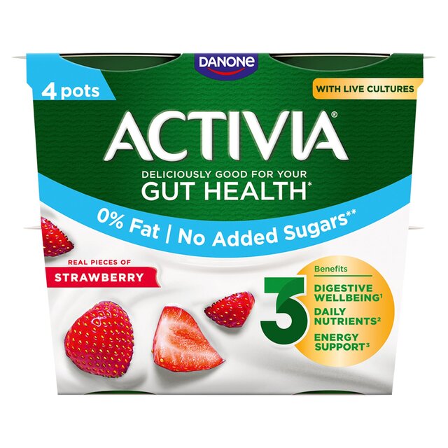 Activia Strawberry No Added Sugar Fat Free Yoghurt thumbnail 2