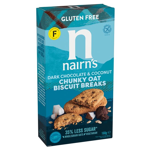 Nairn's Gluten Free Oats, Dark Chocolate & Coconut Breakfast Biscuit Breaks thumbnail 2