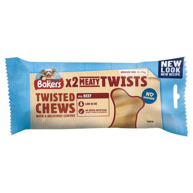 BAKERS Meaty Twists Medium Beef Dog Chews