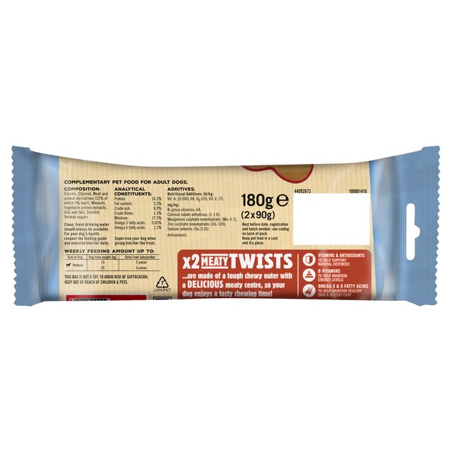 BAKERS Meaty Twists Medium Beef Dog Chews thumbnail 3