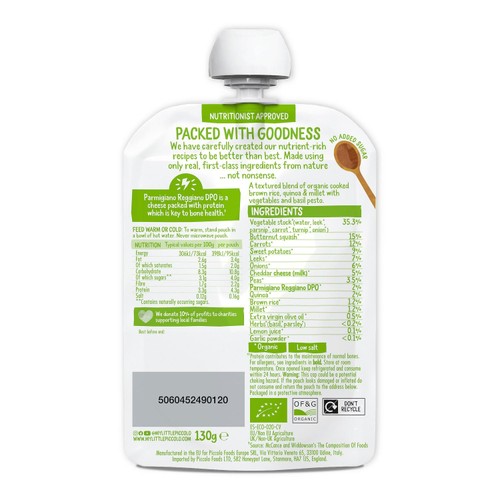 Piccolo Garden Vegetable Three Grain Risotto Pouch, 7 mths+ thumbnail 2