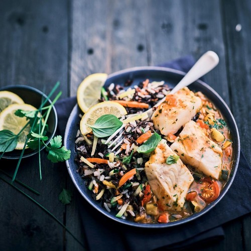 Picard Cod with Camargue Rice & Sauce Vierge thumbnail 3