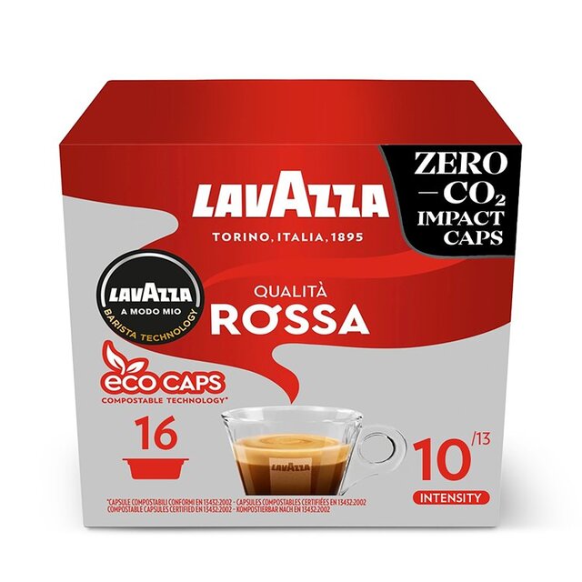 Lavazza A Modo Mio Compostable Qualita Rossa Coffee Capsules
