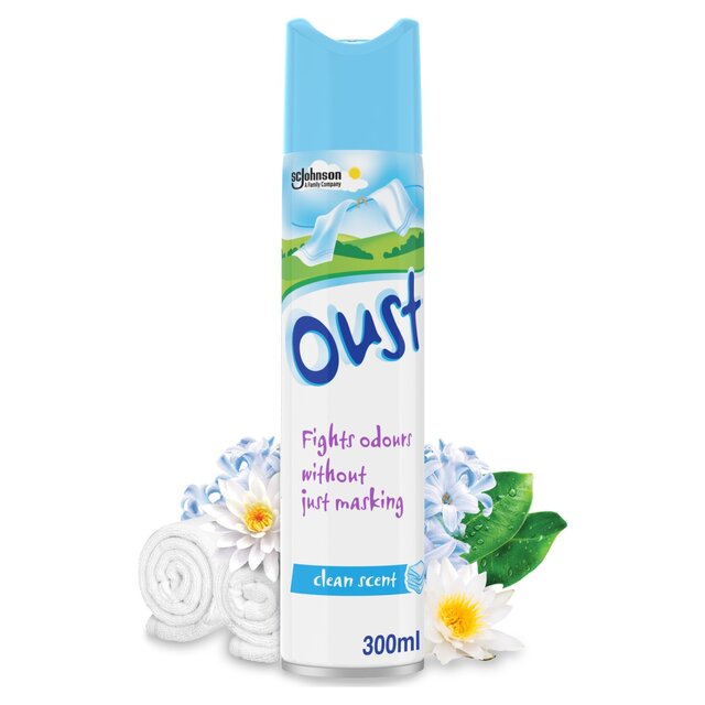 Oust Odour Eliminator Aerosol Clean Scent Air Freshener
