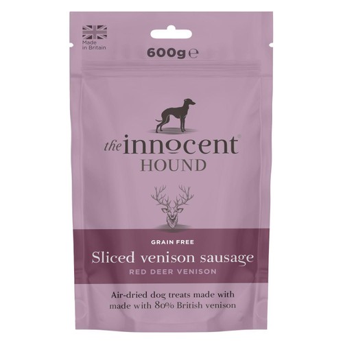 The Innocent Hound Dog Treats, Sliced Venison Sausage