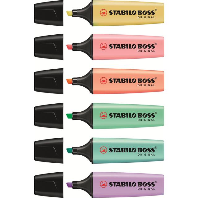 STABILO BOSS ORIGINAL Pastel Highlighter wallet of 4 assorted colours thumbnail 2