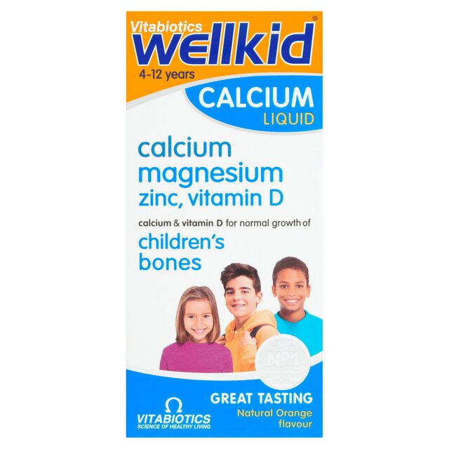 Vitabiotics Wellkid Orange Calcium Liquid 4-12yrs