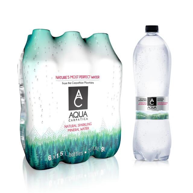 AQUA Carpatica Naturally Sparkling Mineral Water Low Sodium & Nitrates thumbnail 2