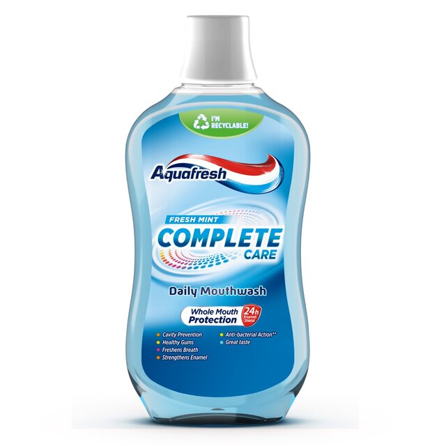 Aquafresh Mouthwash Complete Care Fresh Mint Alcohol-Free