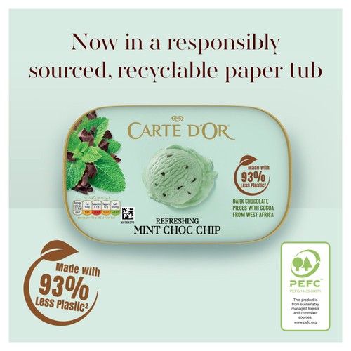 Carte D'Or Refreshing Mint Choc Chip Ice Cream Tub thumbnail 7