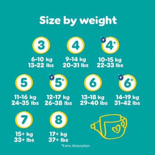 Pampers Baby-Dry Nappies, Size 4+ (10-15kg) Jumbo+ Pack thumbnail 10