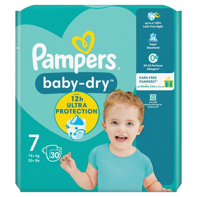 Pampers Baby-Dry Nappies, Size 7 (15kg+) Essential Pack thumbnail 8