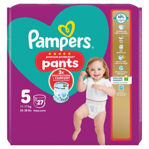 Pampers Premium Protection Nappy Pants, Size 5 (12-17kg) Essential Pack thumbnail 7